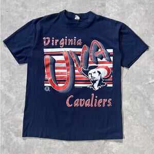 90s Vintage University of Virginia Cavaliers Navy Shirt Size L